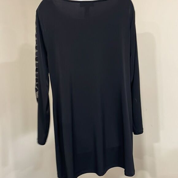 NWOT Style & Co Black Polka Dot Sheer Sleeve Dress. Size L large 12/14 - Picture 6 of 8